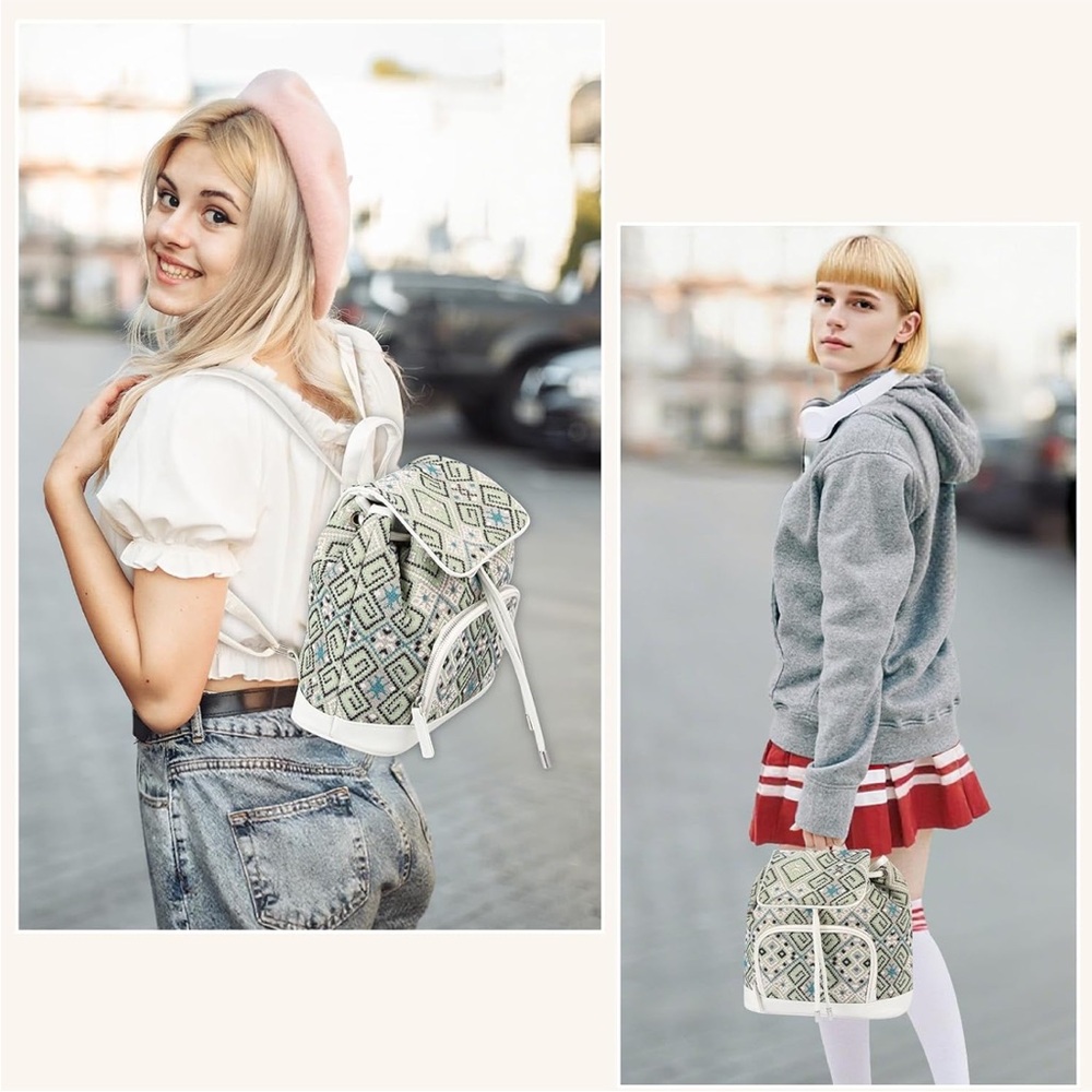 Boho Geometric Patterned Backpack - Picture 6 of 6